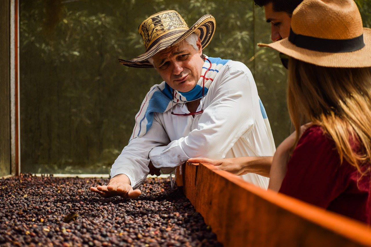 farmer, coffee, beans